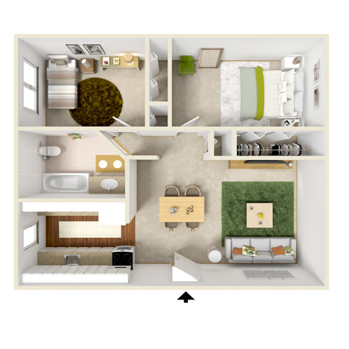 highland bay two bedroom floor plan