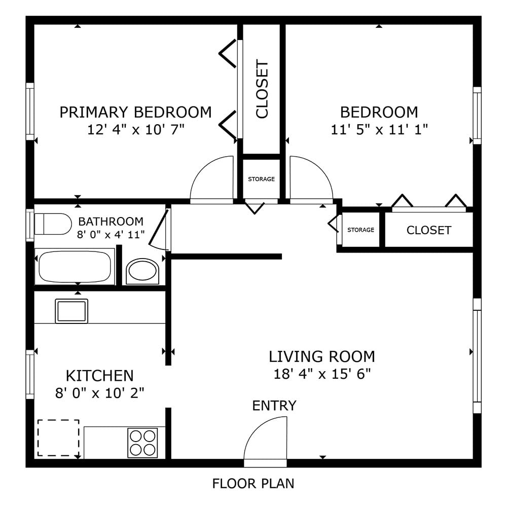 two bedroom floor plan